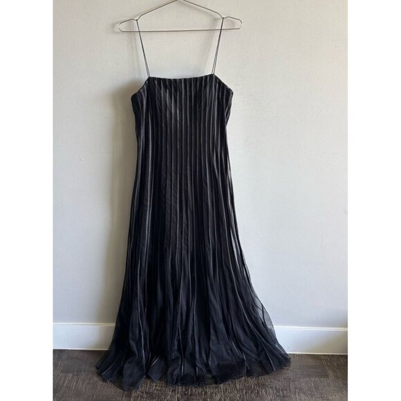 ISSUE Sculpted Stripe Womens Spaghetti Straps Maxi Dress Navy Slim Fit Size 16 - Picture 3 of 12